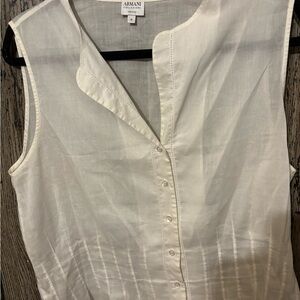 Armani Collezioni Cream Sleeveless Blouse